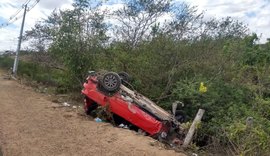 Capotamento na AL-115 deixa condutor de veículo ferido em Girau do Ponciano