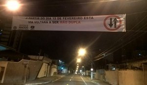 Rua Alcebíades Valente volta a ser mão dupla nesta sexta-feira