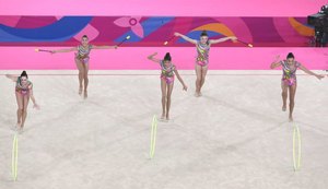 Conjunto do Brasil brilha na prova mista fica com medalha de ouro na ginástica rítmica
