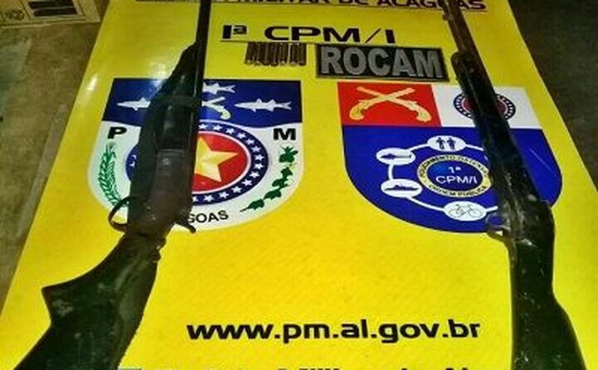 Em ações distintas, PM apreende três armas de fogo em São Miguel dos Campos