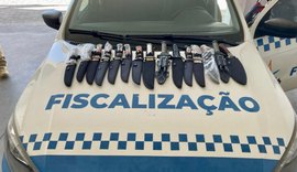 Segurança Cidadã apreende 15 facas durante fiscalização na orla de Maceió