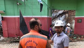 Defesa Civil de Arapiraca vistoria região atingida por incêndio de fábrica