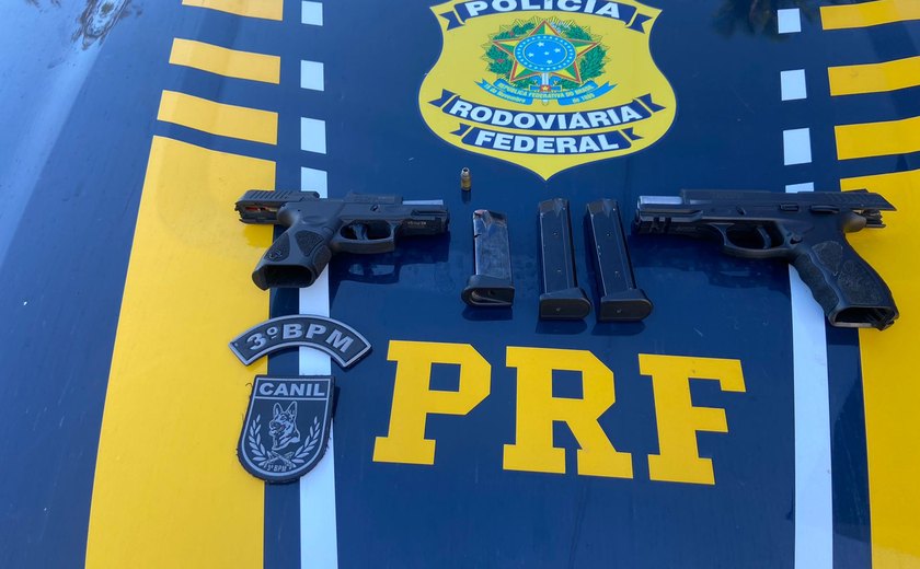 Operação conjunta com o Canil da PM Arapiraca prendem dois homens por porte ilegal de arma