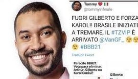 Perfil em italiano pede eliminação de Gil no 'BBB21' para irritar brasileiros