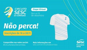 Circuito Sesc de Corridas promove etapa virtual solidária em dezembro