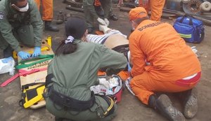 Serviço Aeromédico do Samu resgata vítima de esmagamento em São Miguel dos Campos