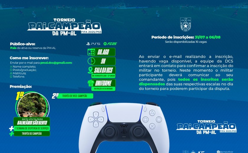 PM/AL promove Torneio Pai Campeão 2025