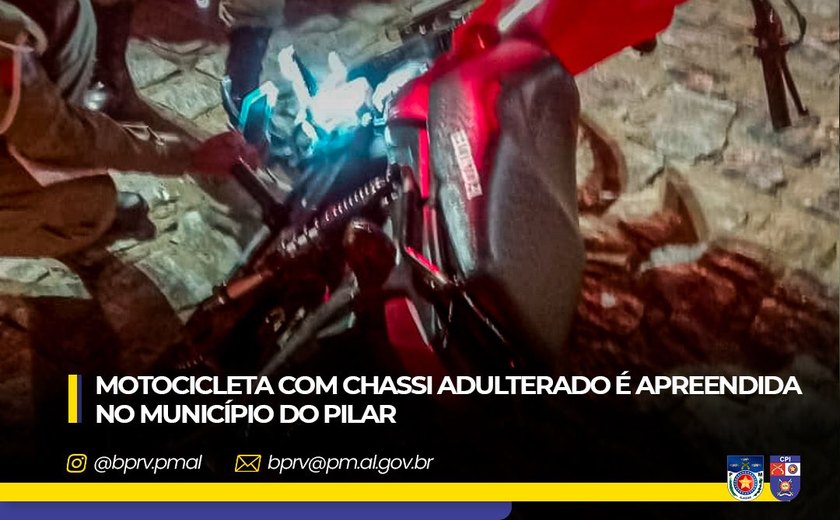 Motocicleta com chassi adulterado é apreendida em Pilar