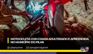 Motocicleta com chassi adulterado é apreendida em Pilar
