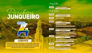 Empolgado com seus trabalhos prefeito anuncia os 74 anos de emancipação de Junqueiro