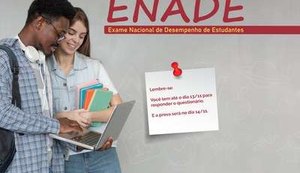 Inscritos no Enade devem preencher questionário até sábado (13)