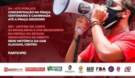 Movimentos sociais realizam ato em defesa do Estado Democrático de Direito nesta quinta-feira (11)