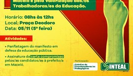 Sinteal realiza manifesto e entrega carta compromisso a candidatos a prefeito de Maceió
