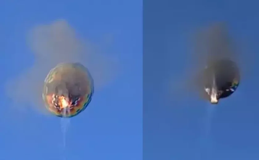 Balão pega fogo, cai e mata 8 pessoas em Praia Grande