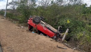 Capotamento na AL-115 deixa condutor de veículo ferido em Girau do Ponciano