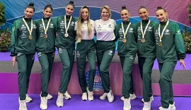 Duda Arakaki lidera Brasil na conquista do ouro inédito na Copa do Mundo de ginástica rítmica