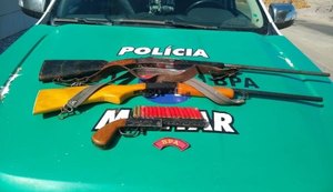 BPA apreende aves silvestres e três armas de fogo durante fiscalização