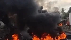 Protesto: moradores do Conjunto Jarbas Oiticica bloqueiam trecho da BR-104 por falta de água