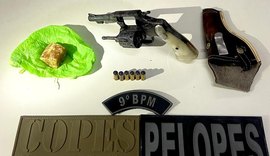 PM prende suspeito armado e apreende drogas em Delmiro Gouveia e Novo Lino