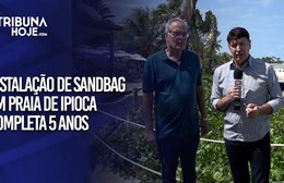 Instalação de Sandbag em praia de Ipioca completa 5 anos