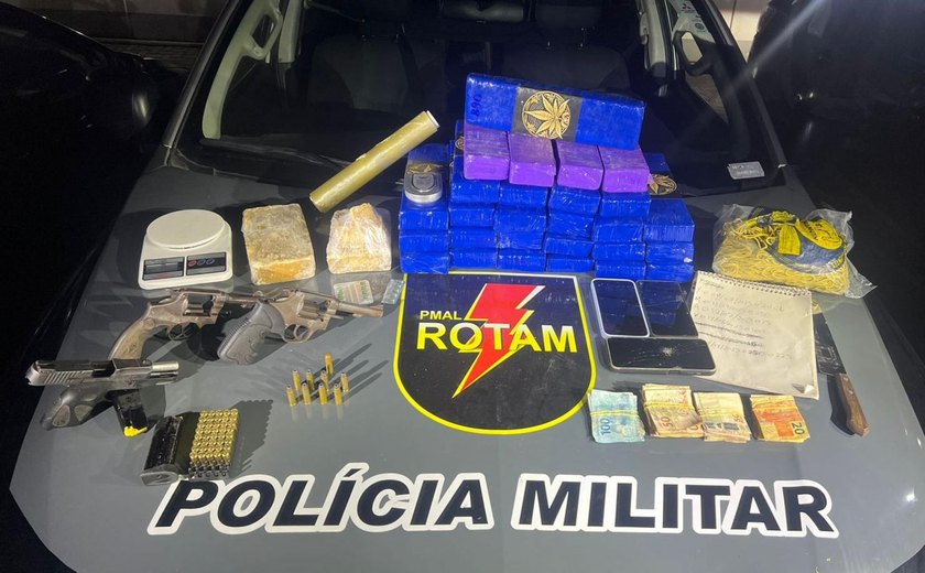 Batalhão de Rotam apreende mais de 20kg de drogas e três armas de fogo na Santa Lúcia