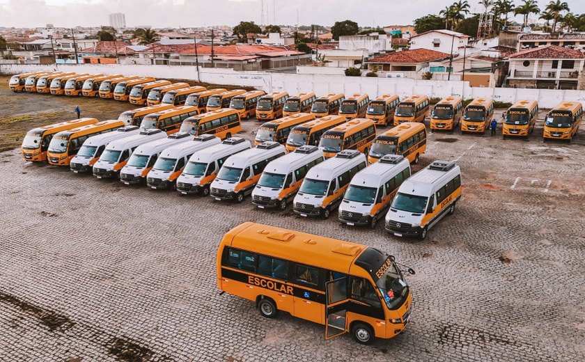Nova frota do transporte escolar começa a trafegar em Maceió, com 250 ônibus vistoriados e aptos para circulação