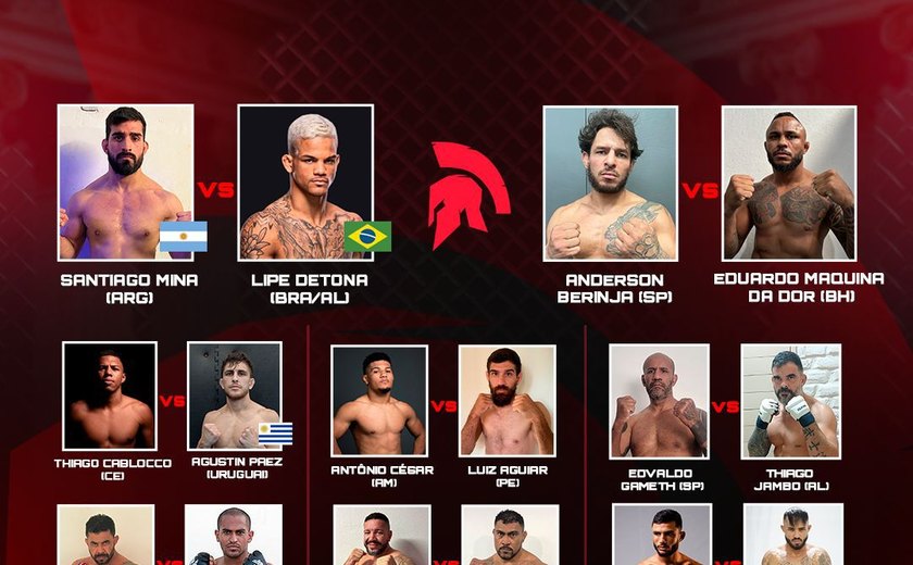 Lipe Detona, Thiago Jambo, estrangeiros e luta feminina lideram card do Coliseu Extreme Fight em Arapiraca