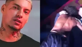 Após invasão em show, Filipe Ret empurra e chuta fã para fora do palco; assista o vídeo