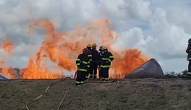 Bombeiros declaram fogo controlado na Usina Caeté