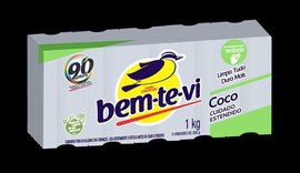 Bem-te-vi líder lança sabão em barra perfume de coco e lava-roupas de dois litros