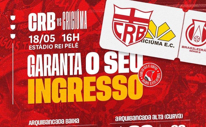 CRB começa a vender ingressos para partida contra o Criciúma
