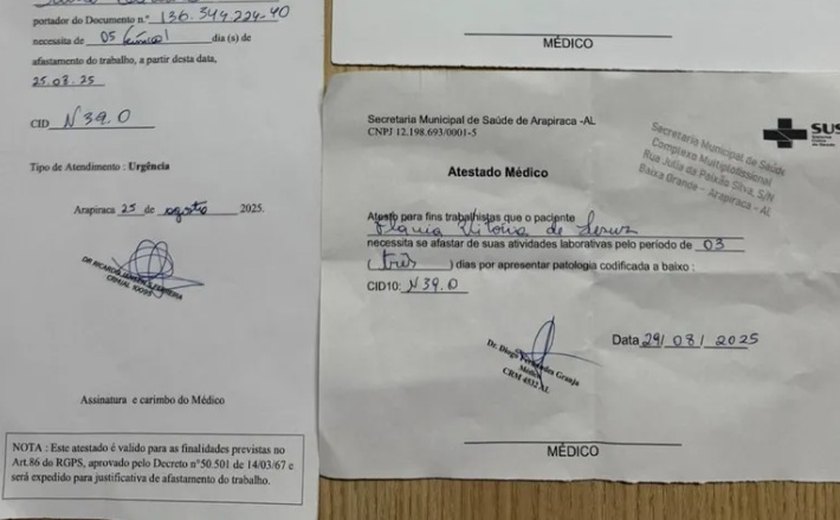 Mulher é presa em Arapiraca por falsificação de atestados médicos