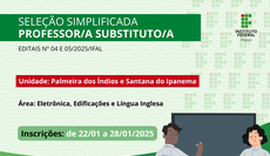 Ifal seleciona professores substitutos para áreas de Eletrônica, Edificações e Língua Inglesa