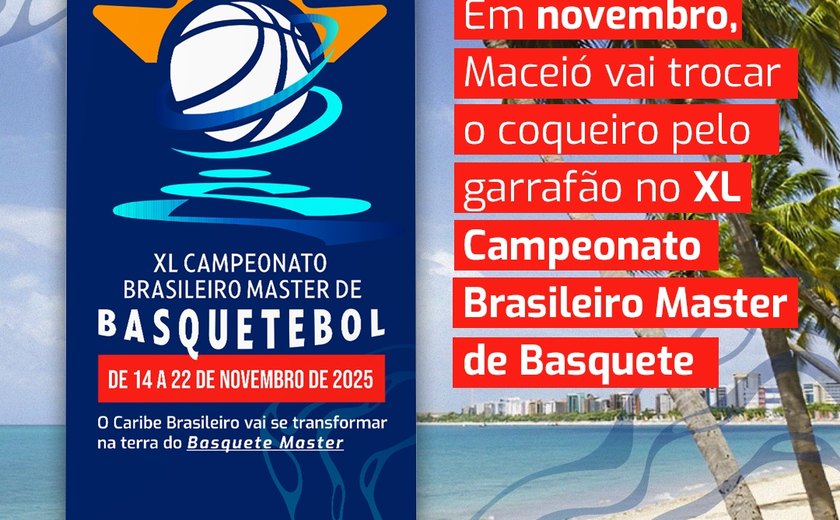 Maceió será palco do XL Campeonato Brasileiro Master de Basquetebol em novembro