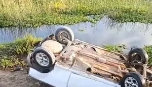 Motorista perde controle do veículo e cai de ponte em Batalha