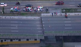 Viaduto cede e interdita trânsito na Marginal Pinheiros