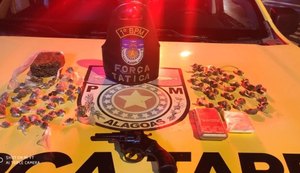 Em ações distintas, PM registra prisões e apreensões de arma e drogas