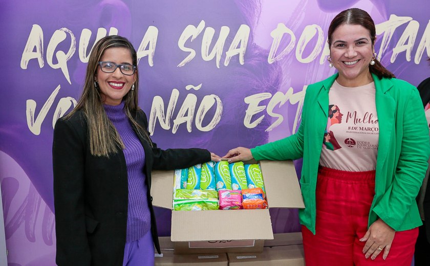 TJ/AL distribui 3 mil absorventes para a Casa da Mulher Alagoana