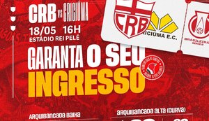 CRB começa a vender ingressos para partida contra o Criciúma