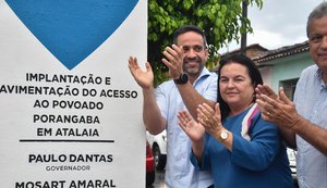 Paulo Dantas inaugura 1,5 km de pavimentação no povoado Porangaba, em Atalaia