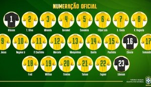 CBF divulga numeração da Seleção Brasileira para a Copa do Mundo