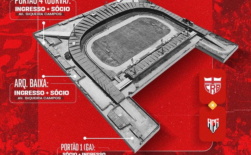 CRB inicia nesta quinta-feira (23) vendas de ingressos para jogo com o Atlético-GO