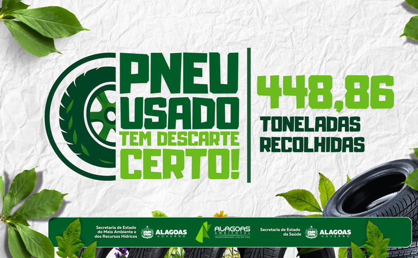 Campanha ‘Pneu usado tem descarte certo’ bate recorde histórico e recolhe 448,86 toneladas