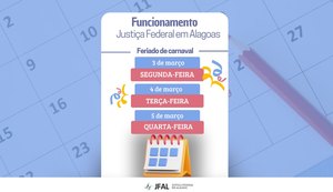 Carnaval: Justiça Federal funciona em regime de plantão