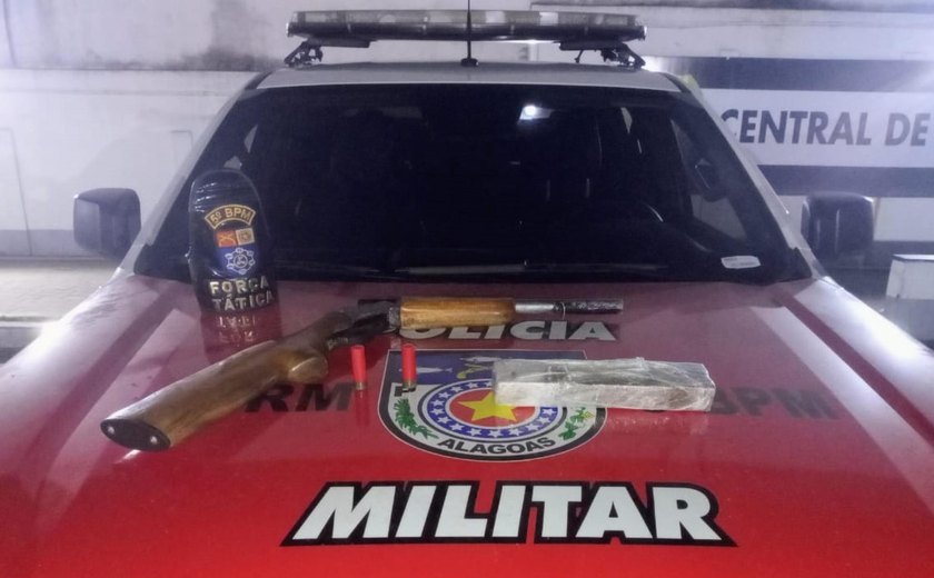 PM combate o tráfico e apreende arma e drogas no Benedito Bentes