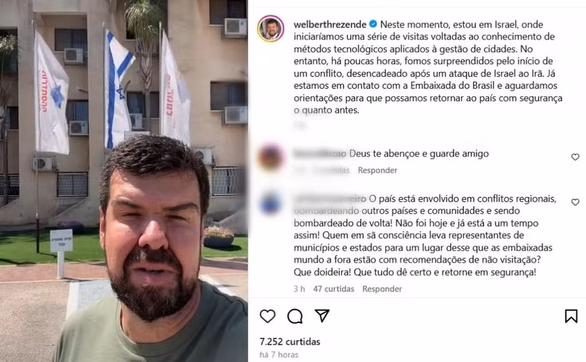 'Posso ouvir o barulho dos mísseis lá fora', diz prefeito de Macaé abrigado em bunker em Israel