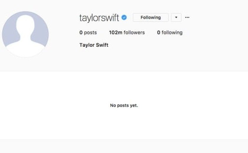 Perfis em redes sociais e site oficial de Taylor Swift têm imagens apagadas