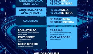 CSA inicia venda de ingressos para partida contra o Floresta