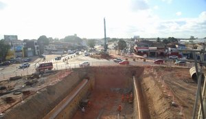 Obras do viaduto da Polícia Rodoviária Federal avançam em três frentes simultâneas