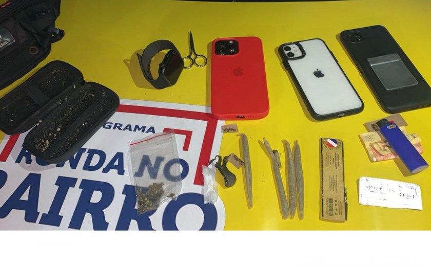 Ronda no Bairro apreende drogas em Jacarecica e prende motociclista com veículo adulterado